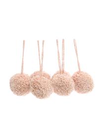 Pompoms Lurex, 6 stuks, Katoen met Lurex draden, Roze, goudkleurig, Ø 4 x H 13 cm