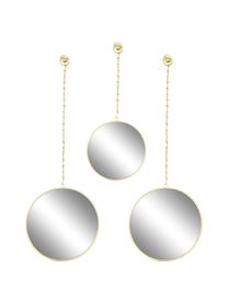 Súprava okrúhlych nástenných zrkadiel so zlatým kovovým rámom Dima, 3 diely, Odtiene zlatej, Súprava s rôznymi veľkosťami