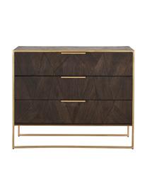 Schubladenkommode Harry aus massivem Mangoholz, Korpus: Massives Mangoholz, lacki, Mangoholz, Goldfarben, B 100 x H 80 cm