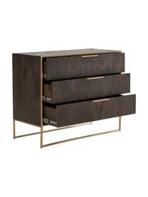 Schubladenkommode Harry aus massivem Mangoholz, Korpus: Massives Mangoholz, lacki, Mangoholz, Goldfarben, B 100 x H 80 cm