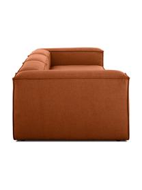 Modulaire bank Lennon (4-zits), Bekleding: polyester De slijtvaste b, Frame: massief grenenhout, FSC-g, Poten: kunststof, Geweven stof terracottakleurig, B 327 x D 119 cm