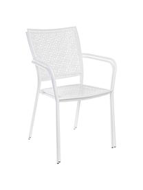 Chaise de jardin à accoudoirs en métal Jodie, Blanc