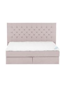 Premium boxspring bed Phoebe, Matras: 7-zones-pocketveringkern , Poten: massief gelakt beukenhout, Oudroze, 140 x 200 cm