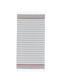 Ręcznik plażowy z frędzlami Arcachon, 100% bawełna, Biały, pudrowy różowy, jasny szary, jasny zielony, S 100 x D 200 cm