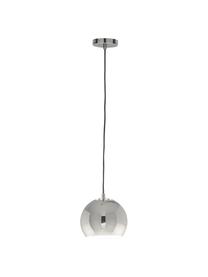 Lámpara de techo pequeña Ball, Pantalla: metal cromado, Anclaje: metal cromado, Cable: cubierto en tela, Metal, cromado, Ø 18 x Al 16 cm