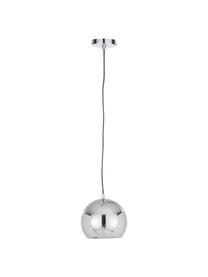 Kleine bolvormige hanglamp Ball in chroomkleur, Lampenkap: verchroomd metaal, Baldakijn: verchroomd metaal, Verchroomd metaalkleurig, Ø 18  x H 16 cm