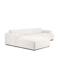 Hoekbank Melva (4-zits), Bekleding: 100% polyester Met 35.000, Frame: massief grenenhout, FSC-g, Poten: kunststof, Geweven stof gebroken wit, B 319 x D 196 cm, hoekdeel rechts