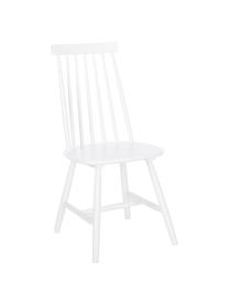 Chaise en bois style Windsor Milas, 2 pièces, Caoutchouc peint, Blanc, larg. 52 x prof. 45 cm