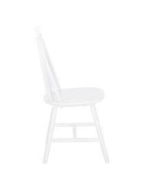 Chaise en bois style Windsor Milas, 2 pièces, Caoutchouc peint, Blanc, larg. 52 x prof. 45 cm