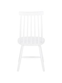 Drevená stolička vo Windsor štýle Milas, 2 ks, Lakované kaučukovníkové drevo, Biela, Š 52, H 45 cm