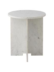 Runder Marmor-Beistelltisch Jasmina, Marmor, Weiß, marmoriert, Ø 46 x H 53 cm