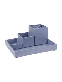 Set organizer da ufficio Lena 4 pz, Solido, cartone laminato, Grigio-blu, Set in varie misure