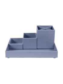 Set organizer da ufficio Lena 4 pz, Solido, cartone laminato, Grigio-blu, Set in varie misure