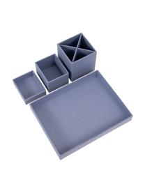 Set organizer da ufficio Lena 4 pz, Solido, cartone laminato, Grigio-blu, Set in varie misure