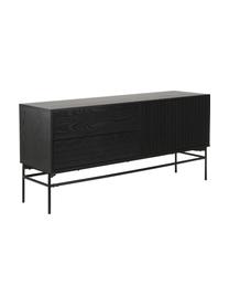 Credenza moderna nera con ante Johan, Piedini: metallo verniciato a polv, Nero, Larg. 160 x Alt. 75 cm