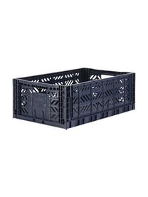 Caja plegable apilable Navy, grande, Plástico reciclado, Azul oscuro, An 60 x Al 22 cm