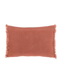 Housse de coussin rectangulaire lin rouge rouille à franges Luana, 100 % pur lin

Le lin est naturellement doté d'un toucher plutôt rugueux et d'un aspect froissé
Sa résistance élevée au accrocs lui confère robustesse et longévité, Rouille, larg. 30 x long. 50 cm