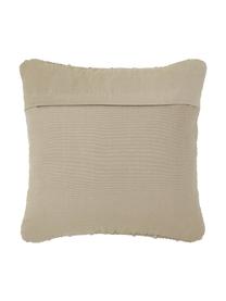 Kussenhoes Lina met versieringen, 75% katoen, 25% wol, Taupe, 40 x 40 cm