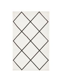 Alfombra de algodón Farah, 100% algodón, Blanco crema, negro, An 50 x L 80 cm (Tamaño XXS)