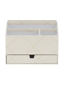 Organizer ufficio Greta, Cartone solido laminato
(100% carta riciclata), Dorato, bianco, Larg. 24 x Alt. 18 cm