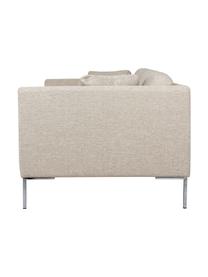 Sofa Emma (2-Sitzer), Bezug: Polyester 100.000 Scheuer, Gestell: Massives Kiefernholz, Webstoff Beige, Füsse Silber, B 194 x T 100 cm