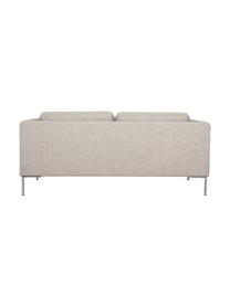 Canapé 2 places beige Emma, Tissu beige, pieds argent