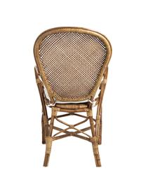 Silla con reposabrazos de ratán Edelina, Estructura: ratán recubierto de melam, Asiento: algodón, Algodón blanco, ratán, An 55 x L 62 cm