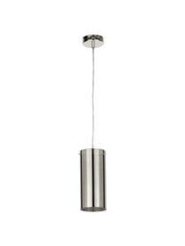 Petite suspension en verre chromé Storm, Abat-jour : gris argenté, transparent Attache et rosace : nickel