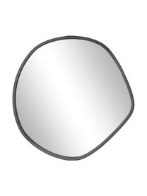 Specchio da parete con cornice in metallo nero Faun, Struttura: metallo rivestito Superfi, Retro: pannello di fibra a media, Nero, Larg. 40 x Alt. 40 cm