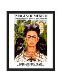 Stampa digitale incorniciata Frida In The Museum, Immagine: stampa digitale su carta,, Cornice: legno verniciato, Multicolore, Larg. 43 x Alt. 53 cm