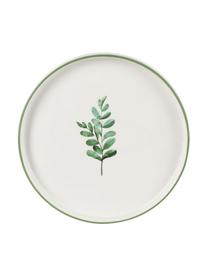 Piattino da dessert Eukalyptus 4 pz, New bone china, Bianco, verde, Ø 24 cm