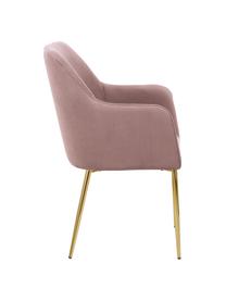 Chaise velours mauve pieds dorés Ava, Velours mauve, pieds or, larg. 57 x prof. 62 cm