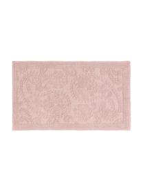 Tapis de bain rose Kaya, Rose, blanc crème