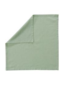 Serviette de table coton vert clair Bimba, 4 pièces, 85 % coton, 15 % lin, Vert clair, larg. 40 x long. 40 cm