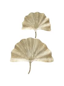 Déco murale aluminium Ginkgo, 2 élém., Couleur laitonnée