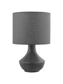 Kleine Tischlampe Rosia, Lampenschirm: Polyester, Lampenfuß: Metall, lackiert, Grau, Ø 18 x H 26 cm