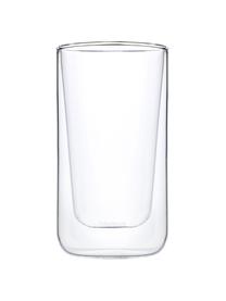 Doppelwandige Glas-Kaffeebecher Nero, 2 Stück, Glas, Transparent, Ø 8 x H 14 cm, 320 ml