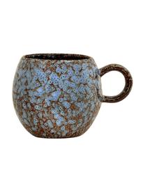 Handgemachte Tasse Paula mit effektvoller Glasur, Steingut, Blau, Braun, Ø 9 x H 8 cm, 275 ml