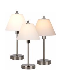 Dimmbare Tischlampe Touch mit Glasschirm, Lampenschirm: Opalglas, Lampenfuß: Metall, Chrom, satiniert, Opalweiß, Ø 22 x H 42 cm