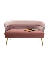 Samt-Sofa Sandwich (2-Sitzer) im Retro-Design, Bezug: Polyestersamt, Samt Rosatöne, B 125 x T 64 cm