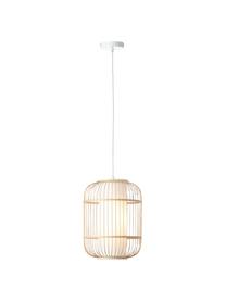 Suspension en bambou Bones, Brun clair, blanc