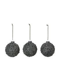 Bolas de Navidad Glitter, 3 uds., Negro, Ø 8 cm