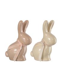 Lapin de Pâques céramique Pesaro, 2 pièces, Porcelaine, Jaune, rose, larg. 11 x haut. 15 cm