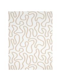 Feinstrick-Wendeplaid Amina mit abstraktem Linienmuster, 100% Baumwolle, Beige/ Weiß, 150 x 200 cm