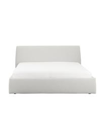 Cama tapizada Cloud, con espacio de almacenamiento, Tapizado: tejido finamente texturiz, Estructura: madera de pino maciza con, Tejido gris claro, An 160 x L 200 cm