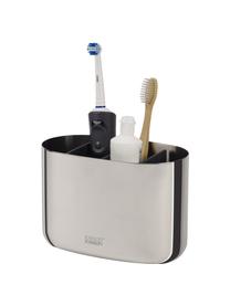 Vaso cepillo de dientes EasyStore, Exterior: acero inoxidable, Interior: plástico, Plateado, An 18 x Al 12 cm