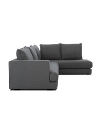 Divano angolare Tribeca, Rivestimento: poliestere Il rivestiment, Struttura: legno di faggio massiccio, Piedini: legno di faggio massiccio, Tessuto antracite, Larg. 274 x Prof. 192 cm, chaise-longue a destra