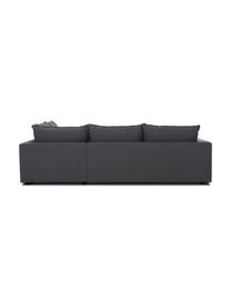 Divano angolare Tribeca, Rivestimento: poliestere Il rivestiment, Struttura: legno di faggio massiccio, Piedini: legno di faggio massiccio, Tessuto antracite, Larg. 274 x Prof. 192 cm, chaise-longue a destra