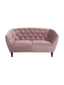 Samt-Sofa Ria (2-Sitzer), Bezug: Polyester (Samt), Beine: Kautschukbaumholz, lackie, Samt Altrosa, B 150 x T 84 cm