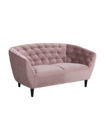 Sofa z aksamitu Ria (2-osobowa), Tapicerka: poliester (aksamit), Nogi: drewno kauczukowe, lakier, Aksamitny brudny różowy, S 150 x G 84 cm